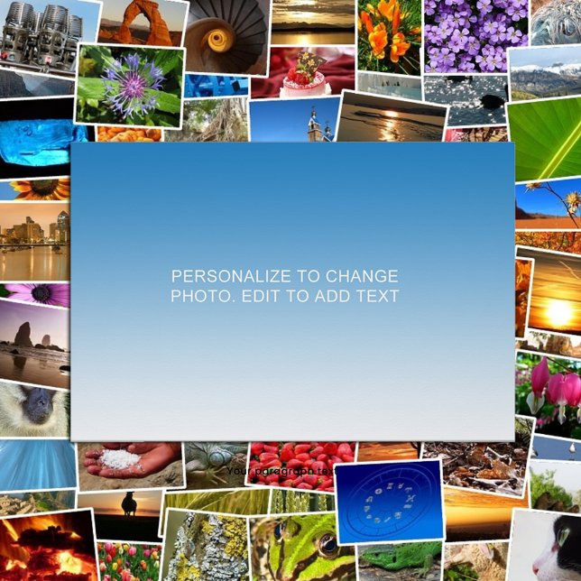 Personalised Custom Blue Artwork Photo Text Poster (Personalized Custom Blue Artwork Photo Text Poster)