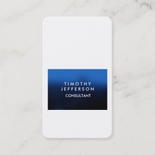Personalised Custom Blue White Elegant Modern Business Card