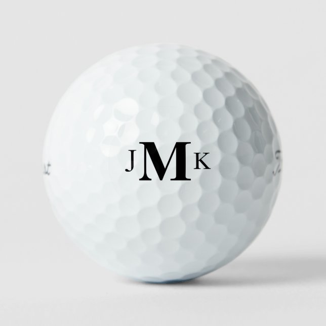 Personalised Custom Bold Monogram Titleist Pro VI Golf Balls (Front)