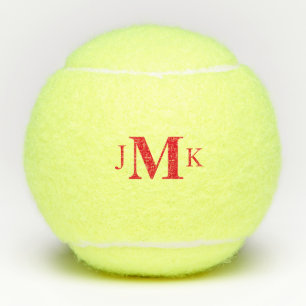 Personalised Custom Bold Red Monogram Tennis Balls
