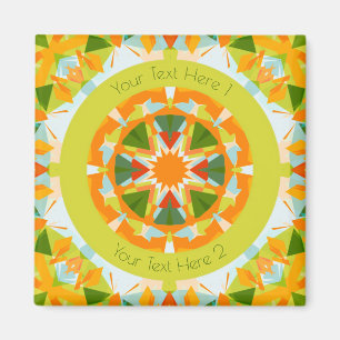 Personalised Custom Bright Orange Fun Green Star Magnet