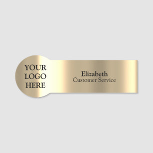 Personalised Custom Brushed Radial Metallic Gold Name Tag