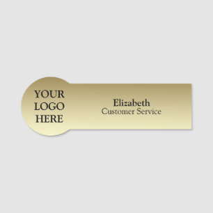 Personalised Custom Brushed Radial Metallic Gold Name Tag