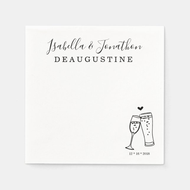 Personalised Custom Bubbles & Brews Themed Napkins (Front)