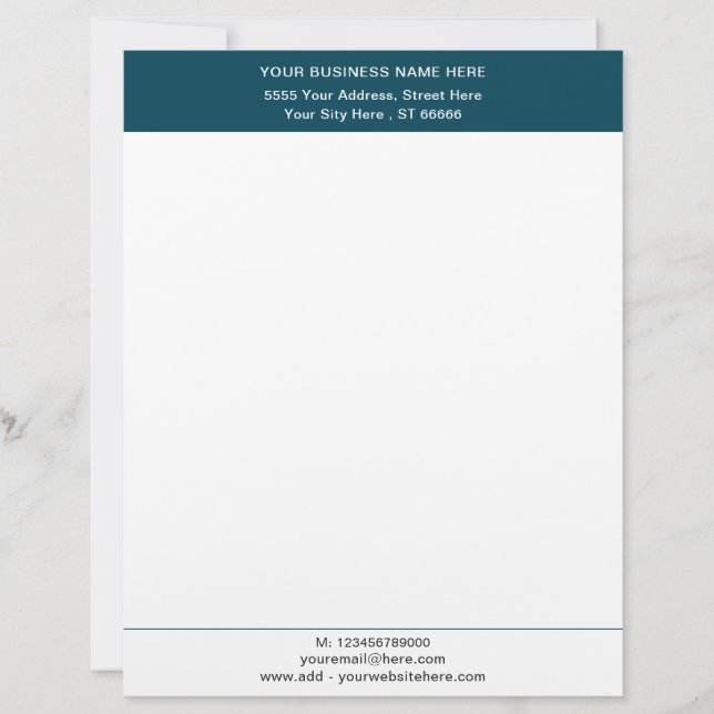 Personalised Custom Business Letterhead Template (Front)