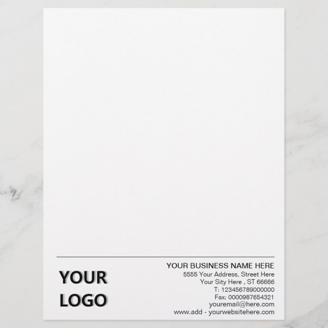 Personalised Custom Business Letterhead with Logo (Front)