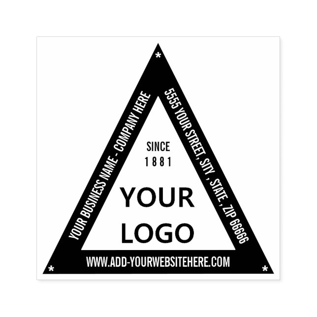 Personalised Custom Business Logo Stamp - Triangle (Imprint)