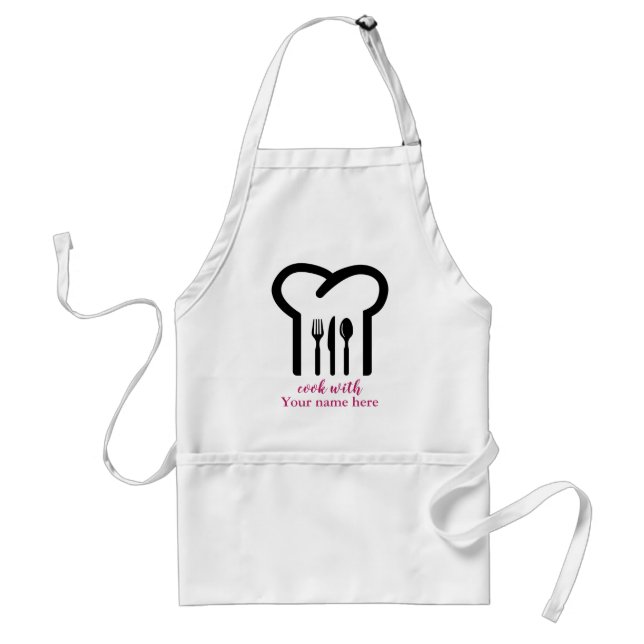 Personalised Custom Chef Hat & Spoons Bakery Standard Apron (Front)