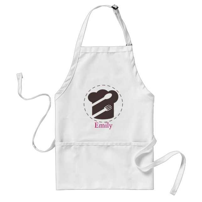 Personalised Custom Chef Hat & Spoons Bakery Standard Apron (Front)