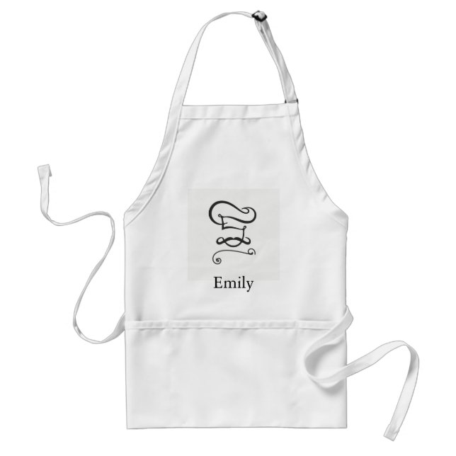 Personalised Custom Chef Hat & Spoons Bakery Standard Apron (Front)