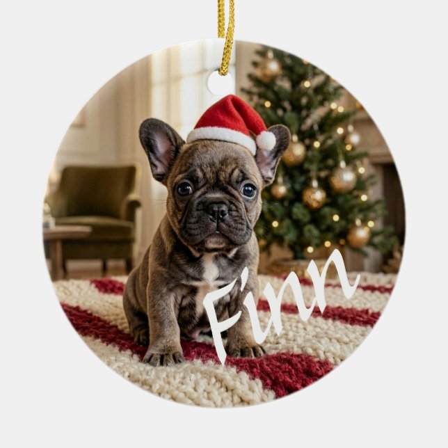 Personalised Custom chic Photo Ceramic Ornament (Front)