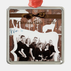 Personalised Custom Christmas Deer PHOTO Ornament