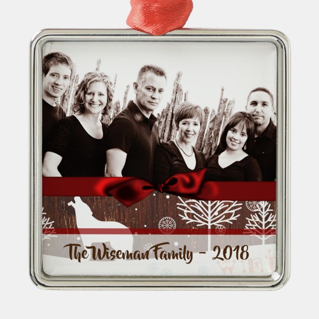 Personalised Custom Christmas Deer PHOTO Ornament (Front)