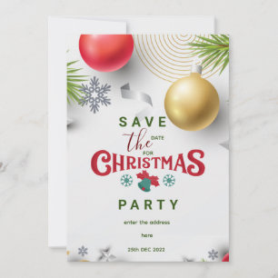 Personalised custom Christmas party save the date  Invitation