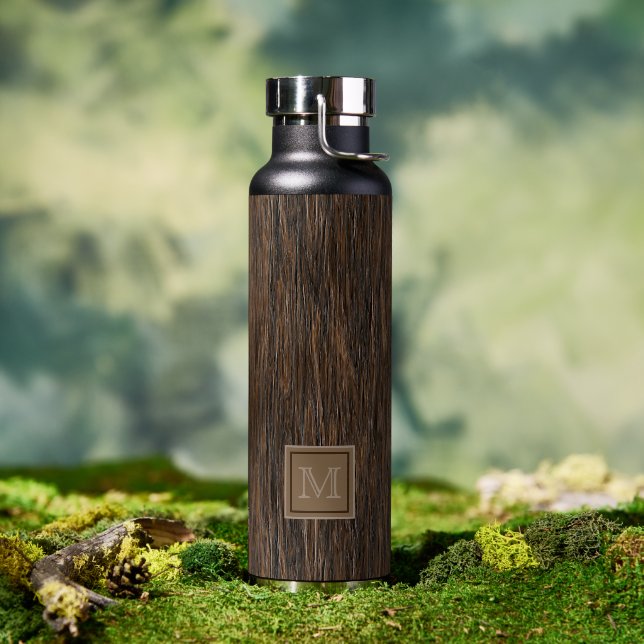 Personalised Custom Classy Wood Grain Art Pattern Water Bottle (Outdoor)