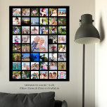 Personalised Custom Colour 45 Photo Collage Poster<br><div class="desc">Easily create a personalised photo memories custom colour poster or print (shown in black) to display utilising this easy-to-upload photo collage template with 45 pictures and your custom text as an overlay on the centre picture. Showcase your photography or commemorate a special event or milestone or for a meaningful, memorable...</div>