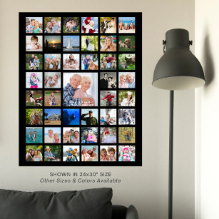 Personalised Custom Colour 45 Photo Collage Poster