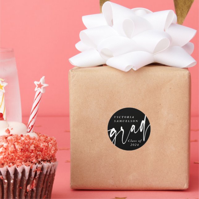 Personalised Custom Colour Graduation Classic Round Sticker (Party)