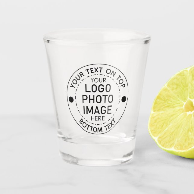 Personalised Custom Colour Text Photo Logo  Shot Glass (Front)