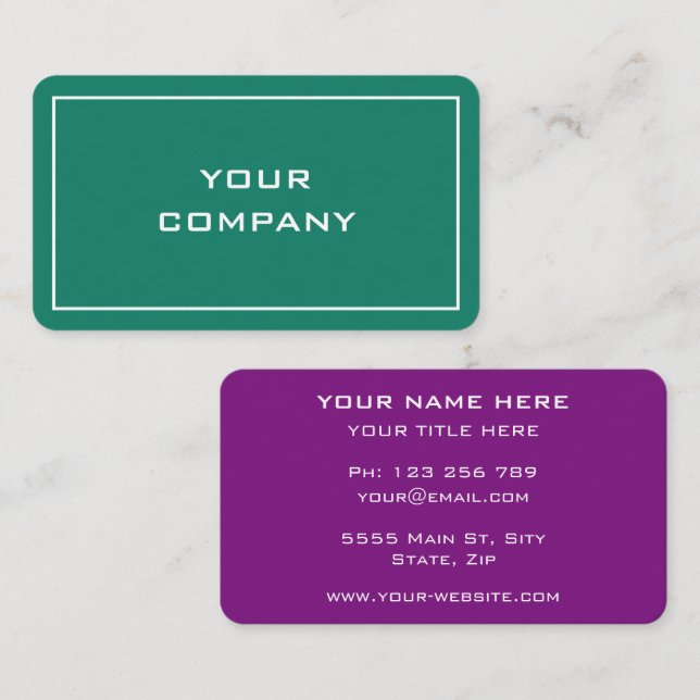 Personalised Custom Colours and Fonts Business Car Business Card (Front/Back)