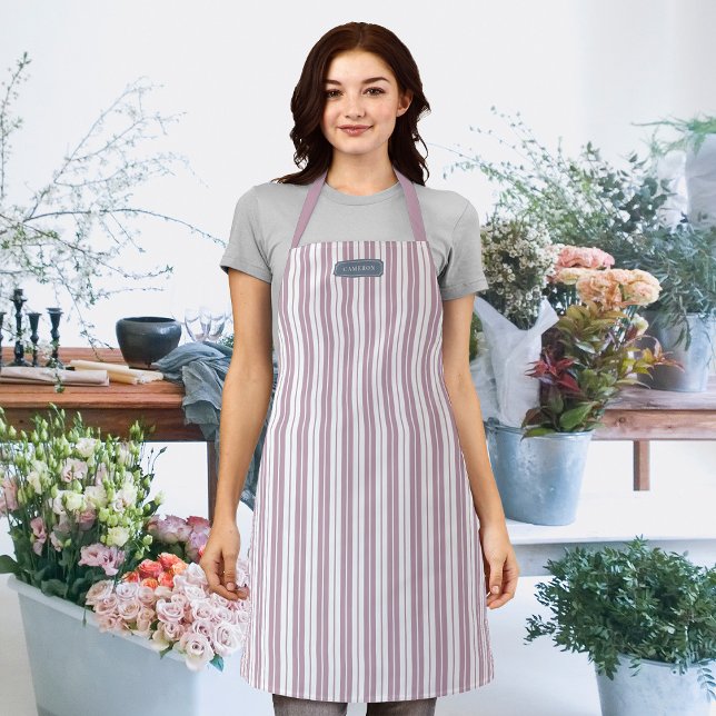 Personalised Custom Colours Rustic Country Stripes Apron (Creator Uploaded)