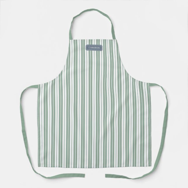 Personalised Custom Colours Rustic Country Stripes Apron (Front)