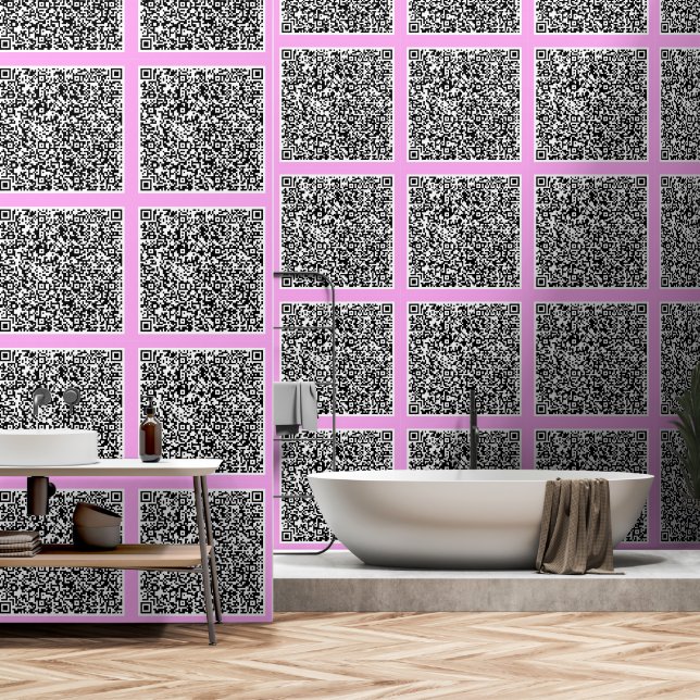 Personalised Custom Colours Your Own Design QR Cod Wallpaper (Bathroom)