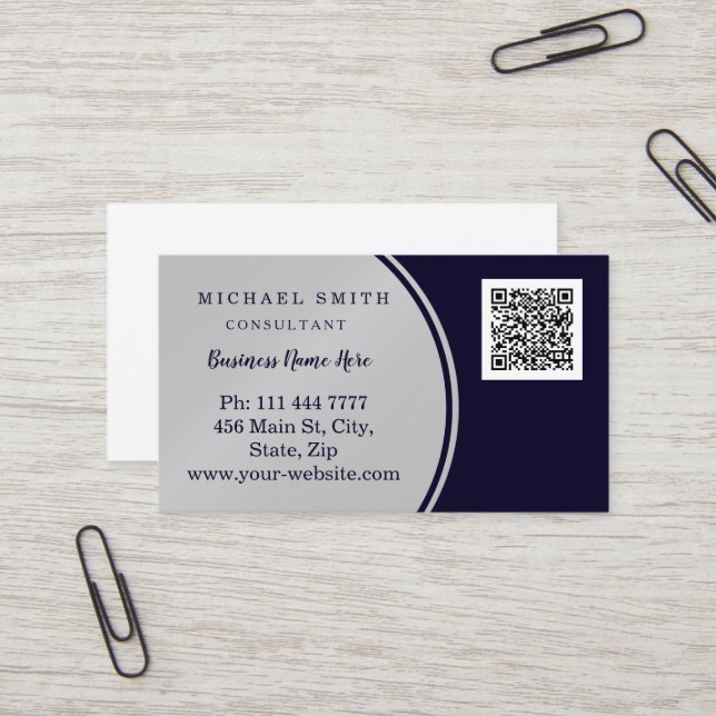 Personalised Custom Corporate QR Code Logo Busines Business Card (Front/Back In Situ)