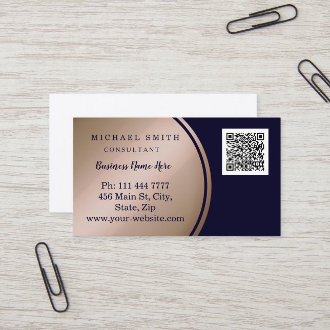 Personalised Custom Corporate QR Code Logo Busines Business Card (Front/Back In Situ)