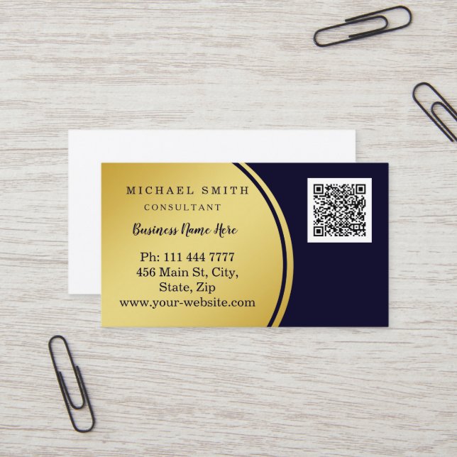 Personalised Custom Corporate QR Code Logo Busines Business Card (Front/Back In Situ)