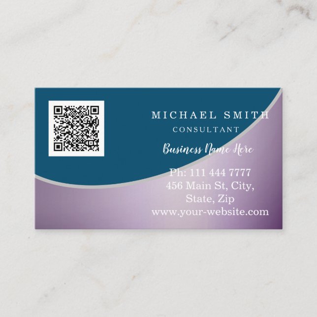 Personalised Custom Corporate QR Code Logo Business Card (Front)