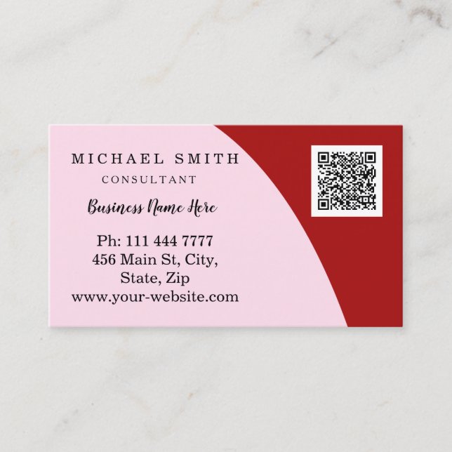 Personalised Custom Corporate QR Code Logo Business Card (Front)