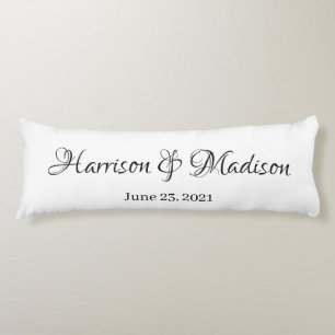 Personalised Custom Couple Name and Date Wedding Body Cushion