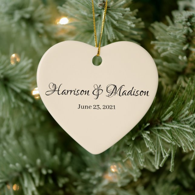 Personalised Custom Couple Name and Date Wedding Ceramic Tree Decoration (Tree)