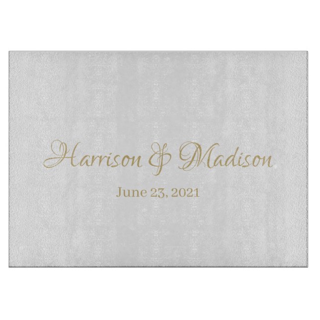 Personalised Custom Couple Name and Date Wedding Cutting Board (Front)