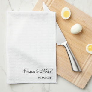 Personalised Custom Couple Name Date Kitchen Towel
