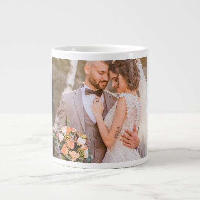Personalised Custom Couple Photo Large Coffee Mug (Front)