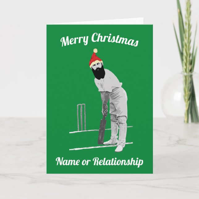 Personalised custom Cricketing Christmas Card (Front)