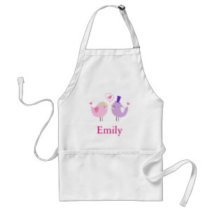 Personalised Custom Cute Love Birds Standard Apron