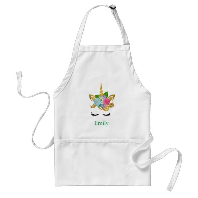 Personalised Custom Cute unicorn with Pony Standard Apron (Front)