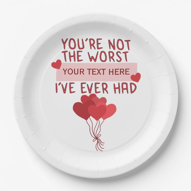 Personalised Custom Cute Valentines Day Paper Plate (Front)