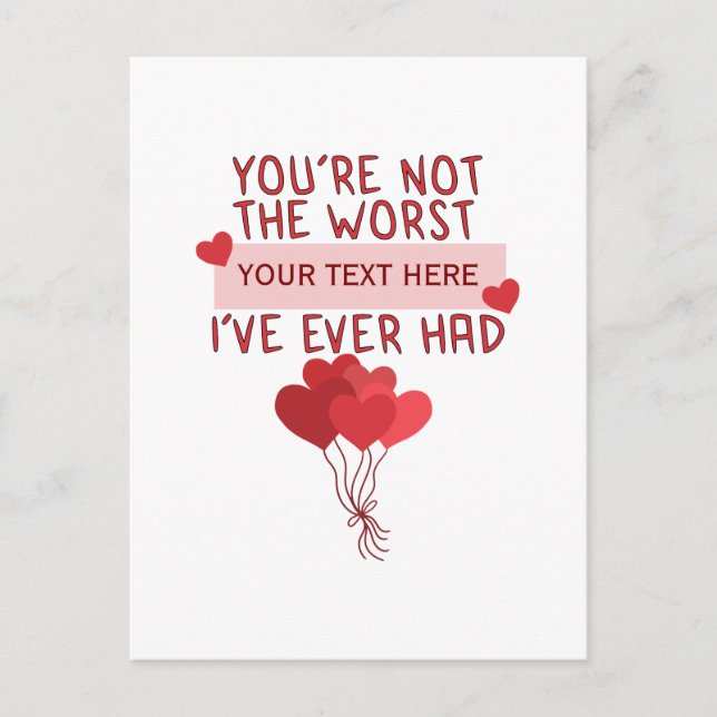 Personalised Custom Cute Valentines Day Postcard (Front)