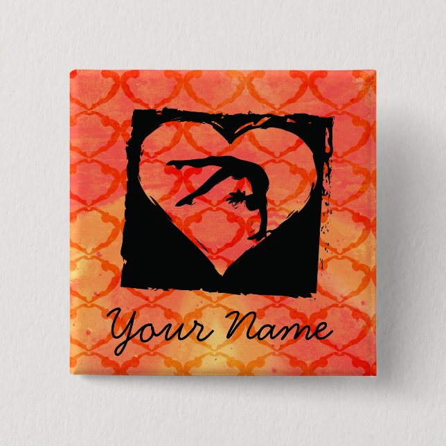 Personalised Custom Dance Gymnastics 15 Cm Square Badge (Front)