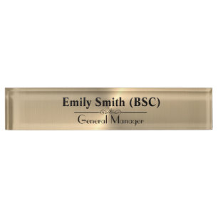 Personalised Custom Design Gold Acrylic Name Plate