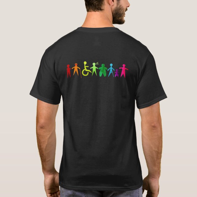 Personalised Custom Disability Pride Striped T-Shirt (Back)