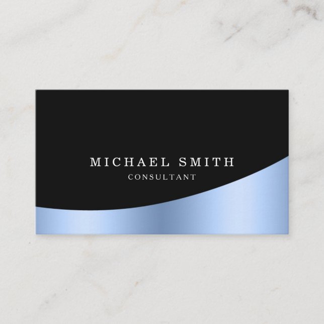 Personalised Custom Elegant Modern Plain Metal Business Card (Front)