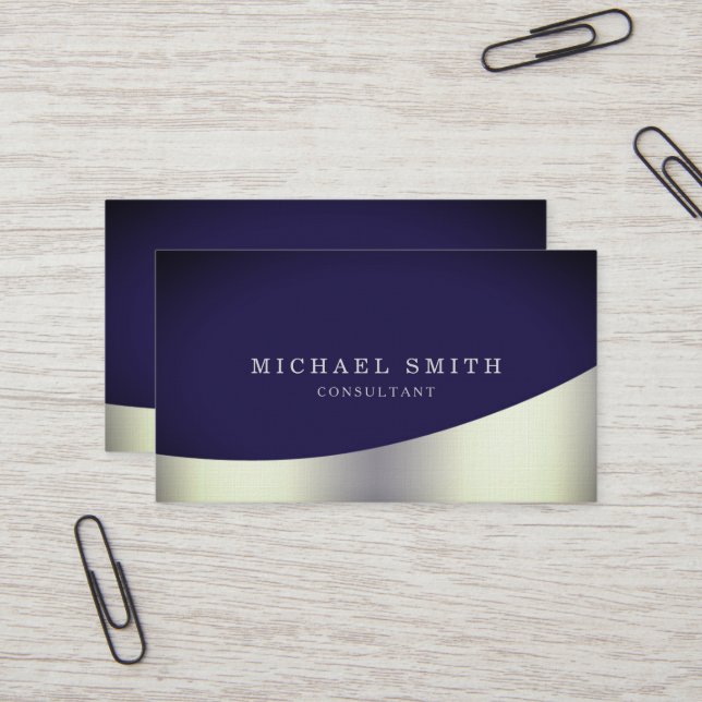 Personalised Custom Elegant Modern Plain Metal Business Card (Front/Back In Situ)