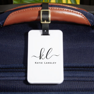 Personalised Custom Elegant Script Minimalist Luggage Tag