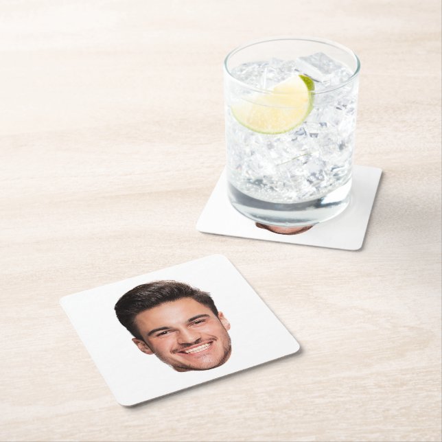 Personalised Custom Face Square Paper Coaster (Insitu)