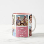 Personalised Custom Family 6 Photo Collage Pink Two-Tone Coffee Mug<br><div class="desc">Personalised Custom Family 6 Photo Collage Pink Coffee Mug.</div>